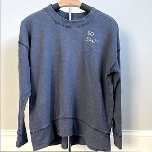 Aerie Vintage Blue 'So Salty' Crew Neck Sweatshirt